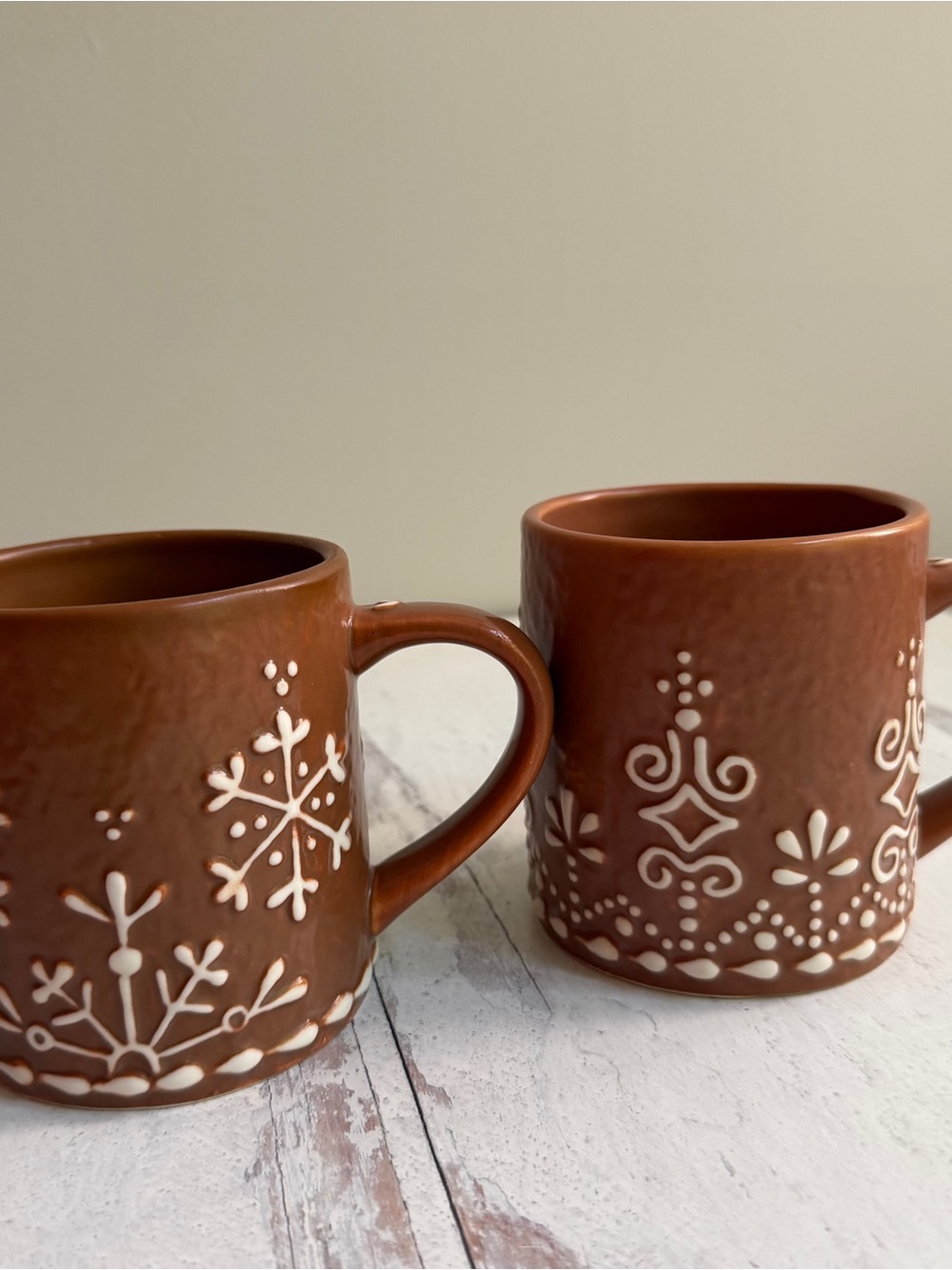 Pottery Barn Gingerbread Mugs- set of 2